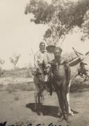 Moses and his wife Sofia on a donkey.  Kamatu from Papunya in front acted as Moses guide.
